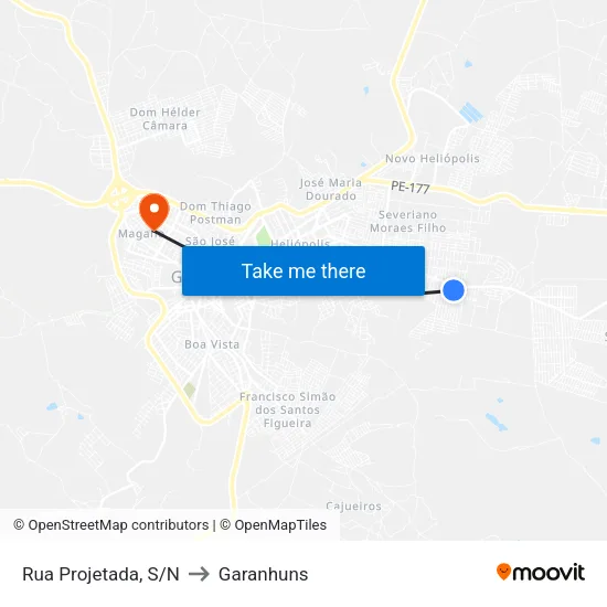 Rua Projetada, S/N to Garanhuns map