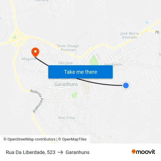 Rua Da Liberdade, 523 to Garanhuns map