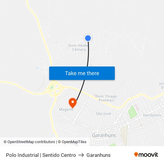 Polo Industrial | Sentido Centro to Garanhuns map