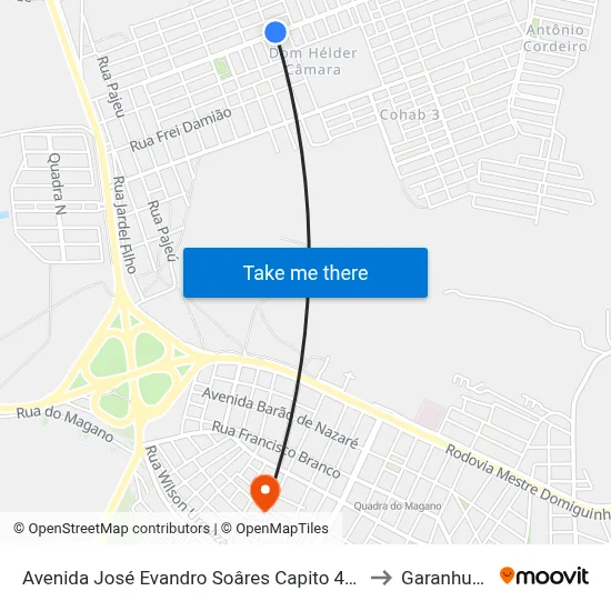 Avenida José Evandro Soâres Capito 423 to Garanhuns map