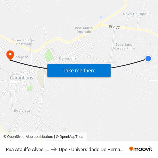 Rua Ataúlfo Alves, 271 to Upe - Universidade De Pernambuco map