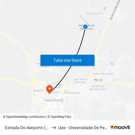 Estrada Do Aerporto (Terminal) to Upe - Universidade De Pernambuco map