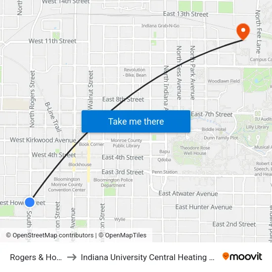 Rogers & Howe to Indiana University Central Heating Plant map