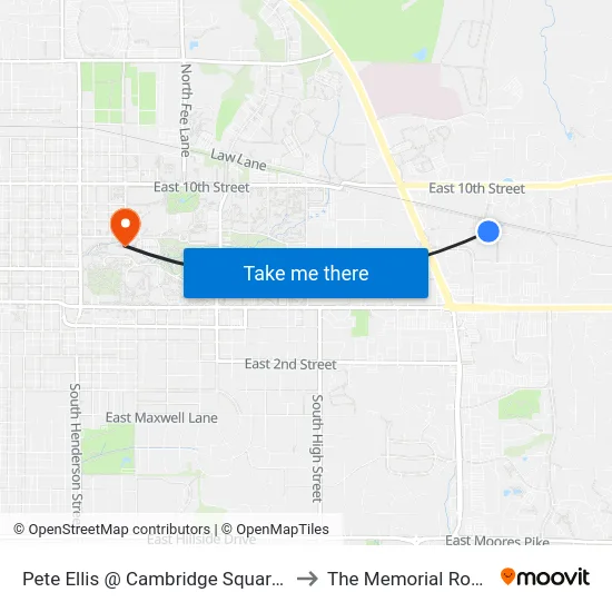 Pete Ellis @ Cambridge Square (Outbound) to The Memorial Room (IMU) map