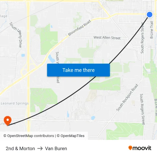 2nd & Morton to Van Buren map