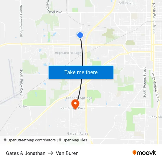 Gates & Jonathan to Van Buren map