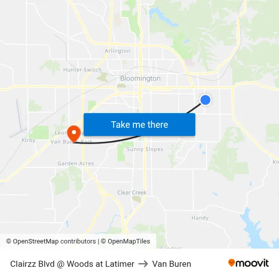 Clairzz Blvd @ Woods at Latimer to Van Buren map