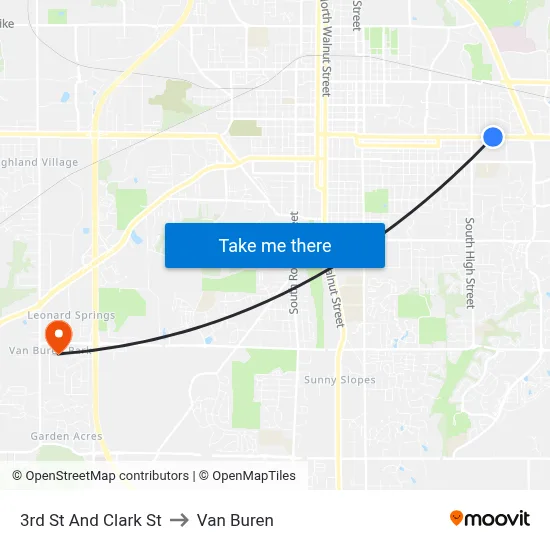 3rd St And Clark St to Van Buren map