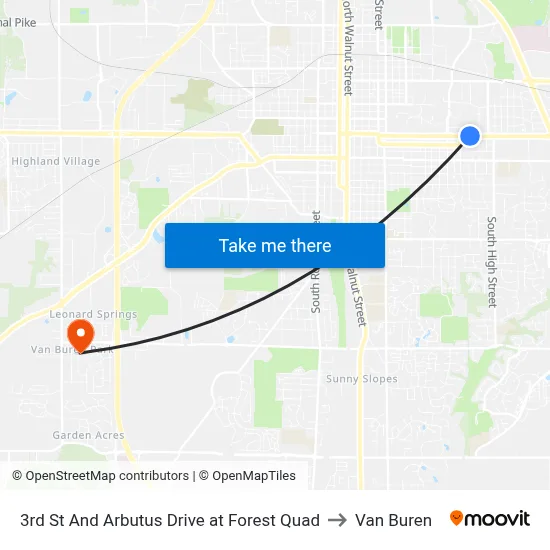3rd St And Arbutus Drive at Forest Quad to Van Buren map