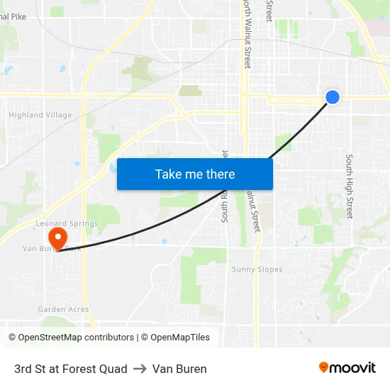 3rd St at Forest Quad to Van Buren map