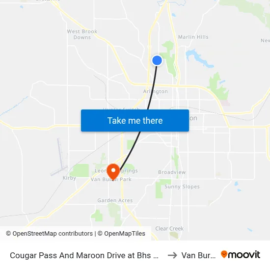 Cougar Pass And Maroon Drive at Bhs North to Van Buren map