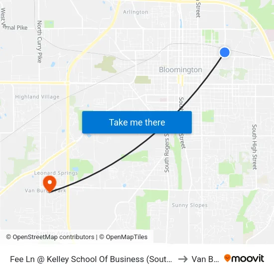Fee Ln @ Kelley School Of Business (Southbound-Inbound) to Van Buren map