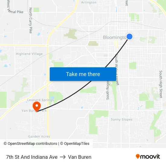7th St And Indiana Ave to Van Buren map