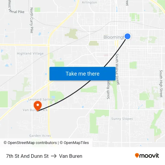 7th St And Dunn St to Van Buren map