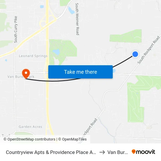 Countryview Apts & Providence Place Apts to Van Buren map