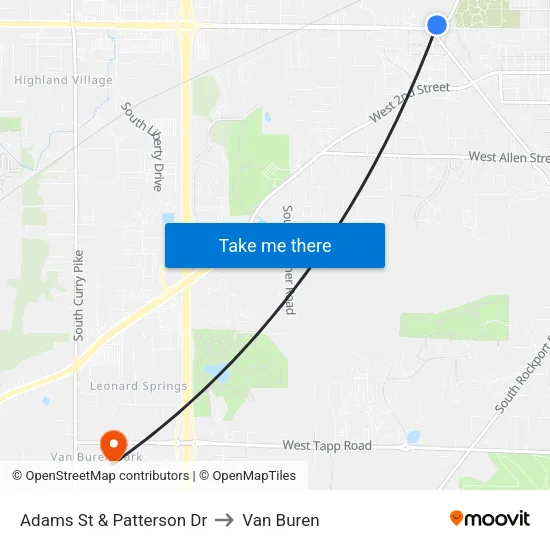 Adams St & Patterson Dr to Van Buren map