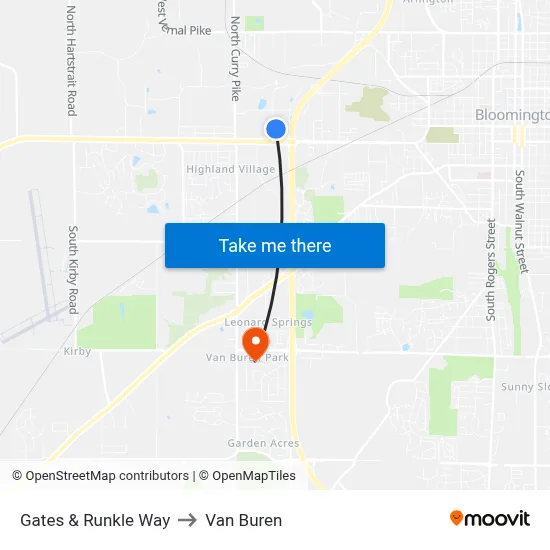 Gates & Runkle Way to Van Buren map