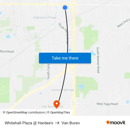 Whitehall Plaza @ Hardee's to Van Buren map