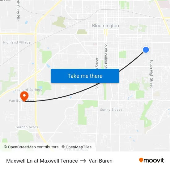 Maxwell Ln at Maxwell Terrace to Van Buren map