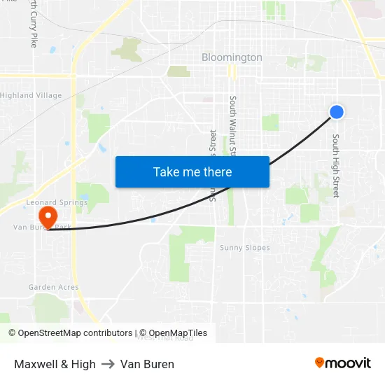 Maxwell & High to Van Buren map