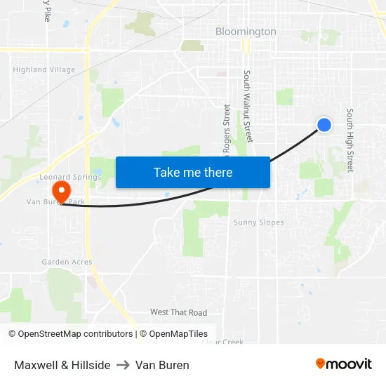 Maxwell & Hillside to Van Buren map