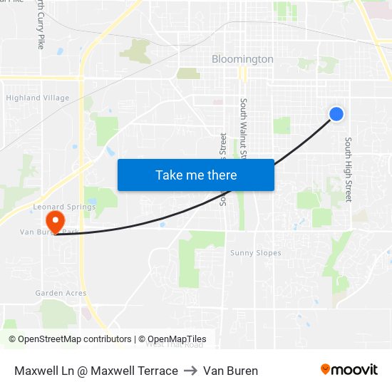 Maxwell Ln @ Maxwell Terrace to Van Buren map