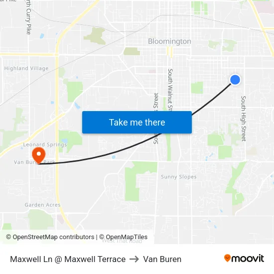Maxwell Ln @ Maxwell Terrace to Van Buren map
