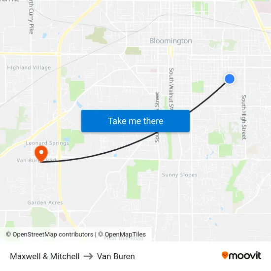 Maxwell & Mitchell to Van Buren map