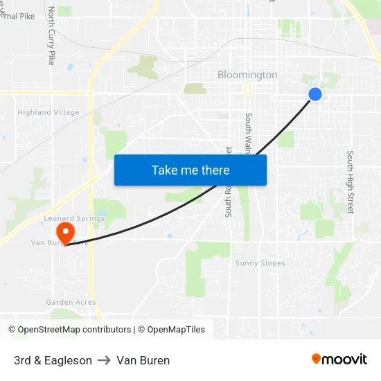 3rd & Eagleson to Van Buren map