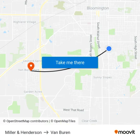 Miller & Henderson to Van Buren map