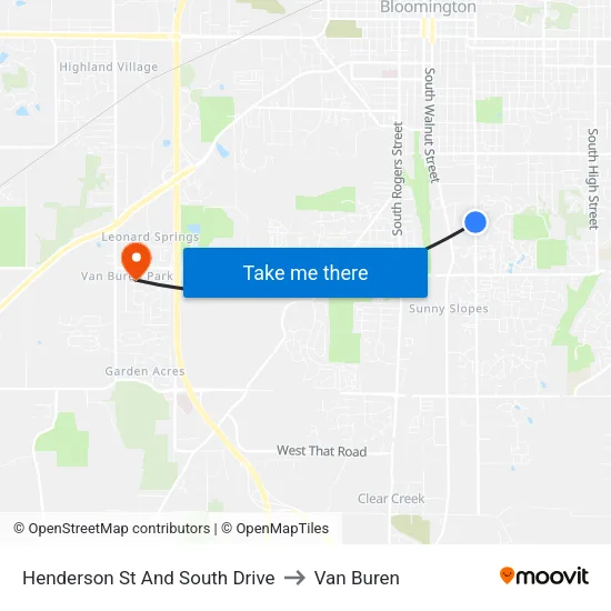 Henderson St And South Drive to Van Buren map