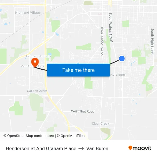 Henderson St And Graham Place to Van Buren map