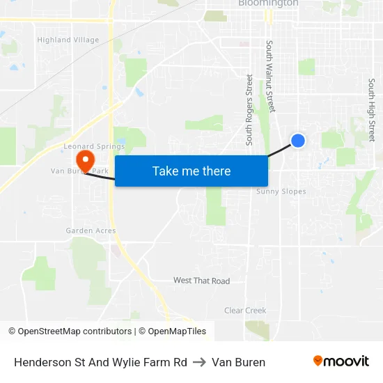 Henderson St And Wylie Farm Rd to Van Buren map
