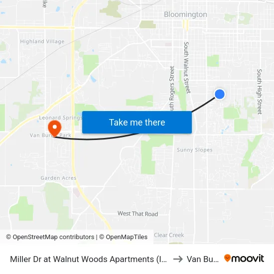 Miller Dr at Walnut Woods Apartments (Inbound) to Van Buren map