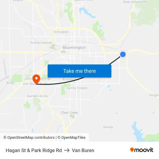 Hagan St & Park Ridge Rd to Van Buren map
