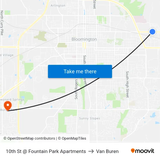 10th St @ Fountain Park Apartments to Van Buren map