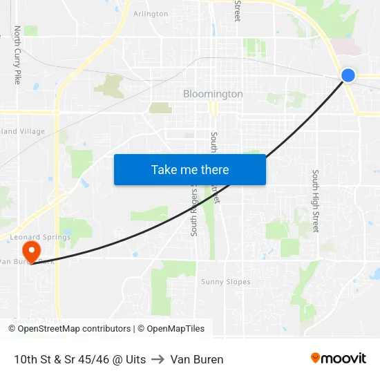 10th St & Sr 45/46 @ Uits to Van Buren map
