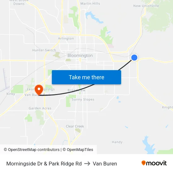 Morningside Dr & Park Ridge Rd to Van Buren map