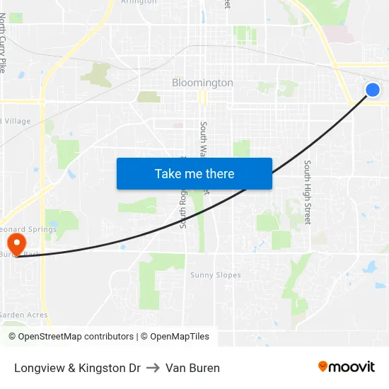 Longview & Kingston Dr to Van Buren map