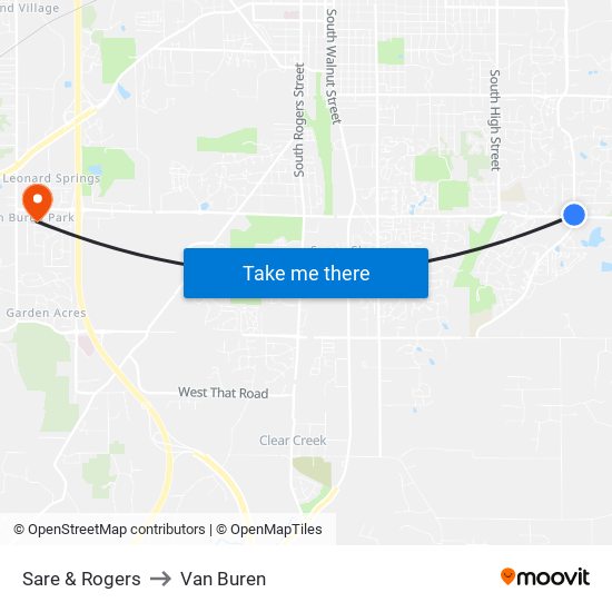 Sare & Rogers to Van Buren map