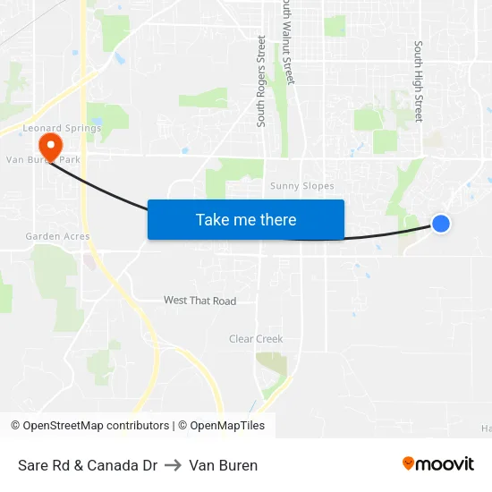 Sare Rd & Canada Dr to Van Buren map