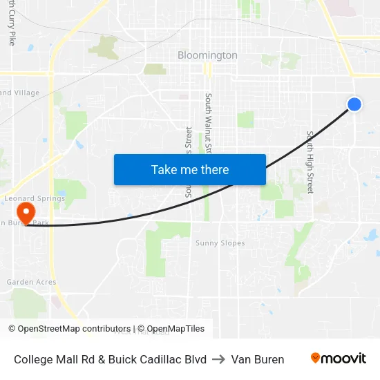 College Mall Rd & Buick Cadillac Blvd to Van Buren map