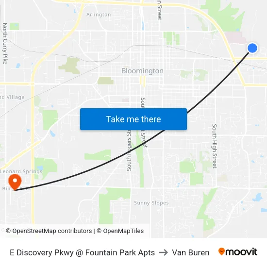 E Discovery Pkwy @ Fountain Park Apts to Van Buren map