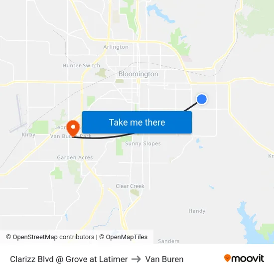 Clarizz Blvd @ Grove at Latimer to Van Buren map