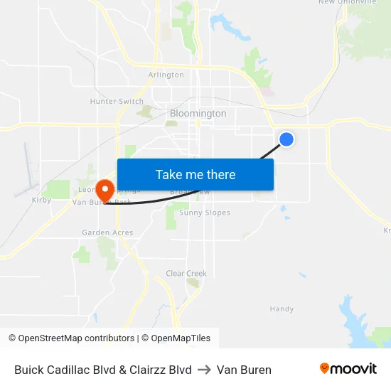 Buick Cadillac Blvd & Clairzz Blvd to Van Buren map