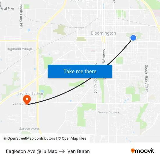 Eagleson Ave @ Iu Mac to Van Buren map