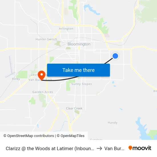 Clarizz @ the Woods at Latimer (Inbound) to Van Buren map
