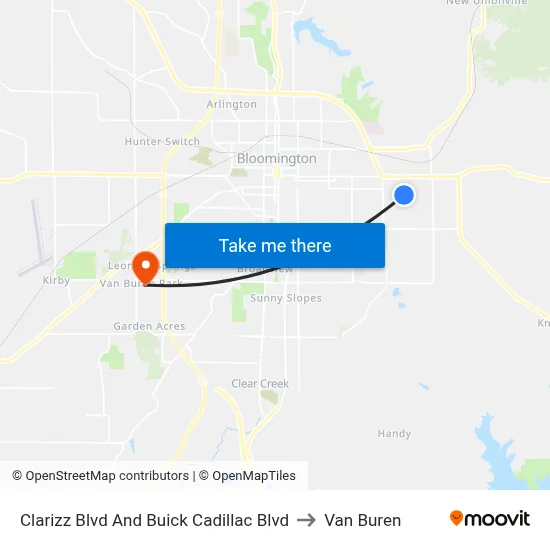 Clarizz Blvd And Buick Cadillac Blvd to Van Buren map