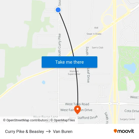 Curry Pike & Beasley to Van Buren map