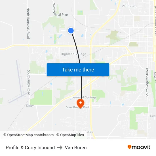 Profile & Curry Inbound to Van Buren map